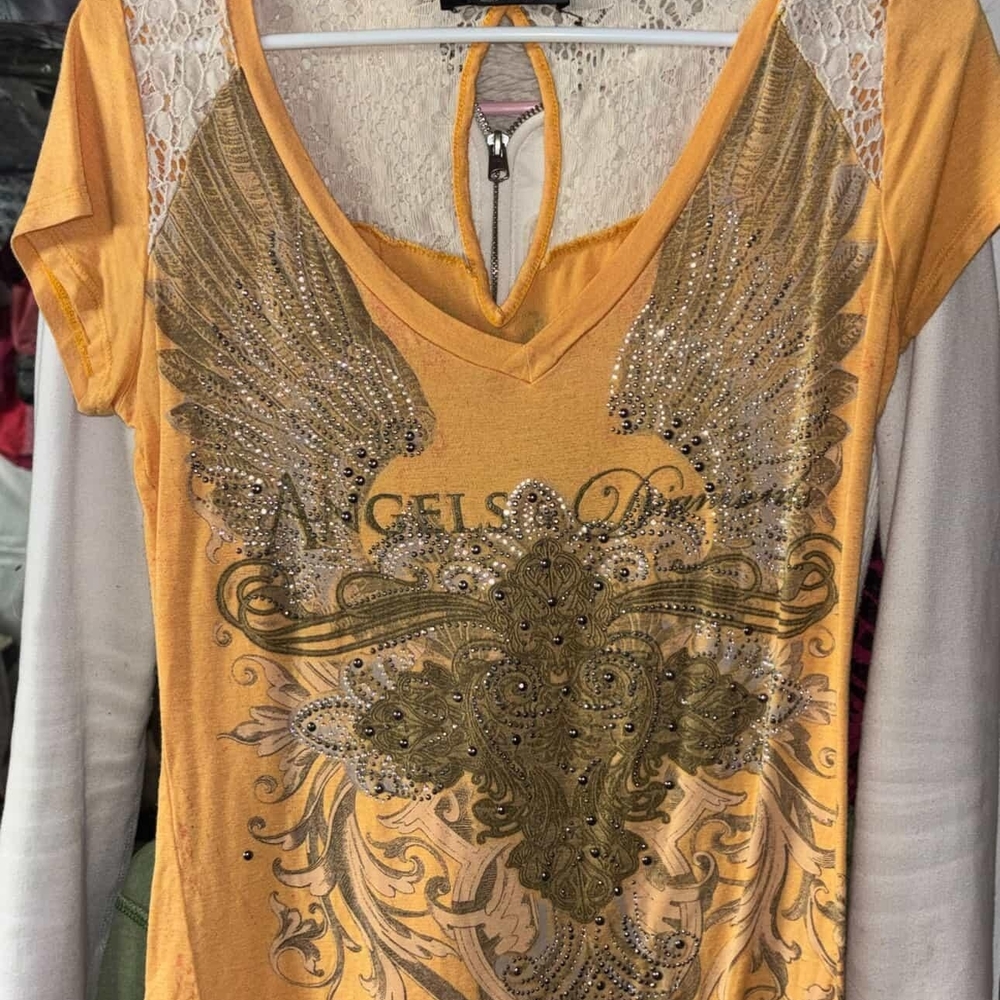 Angels Orange Embellished Top